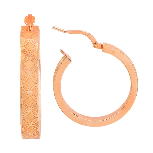 Yellow Gold Hoops Earrings, 14K,24mm