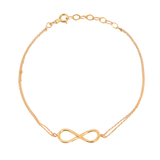 Yellow Gold Infinity Design Bracelet,18k, 2.16gr, 7.5 to 8.5 Inches Adjustable