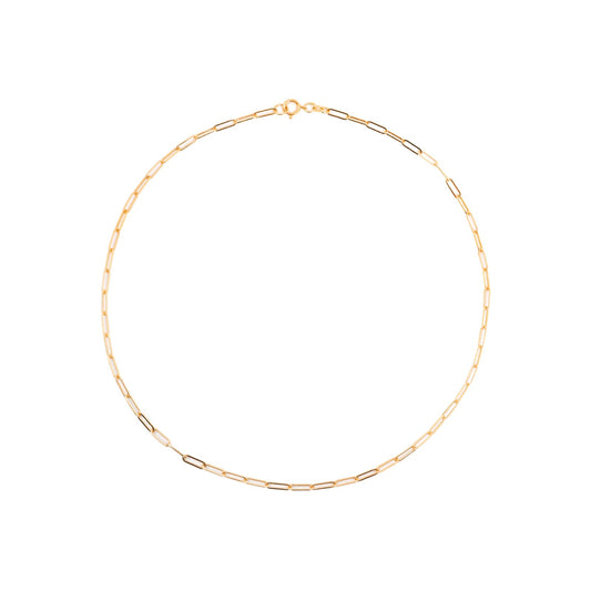 Yellow Gold Paperclip Chain 14k, 18inch