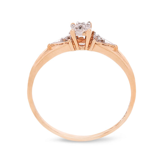 10K Yellow Gold Diamond Accent Ring with 3 Diamonds