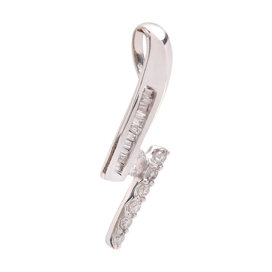 White Gold Pendent setting with 11 Baguette and 7 Round Diamonds, TDW: 0.35ct, SI2, HI, 18k