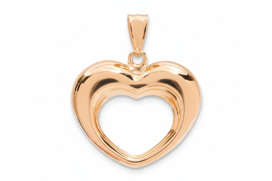 Yellow Gold Open Heart Pendant, 18k, 2gr