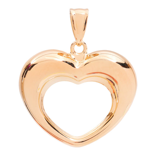 Yellow Gold Open Heart Pendant, 18k, 2gr