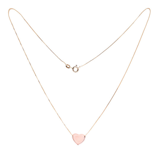 Two Tone Gold Necklace with puffed heart and chain, 14k, 1.84gr, 18 inch