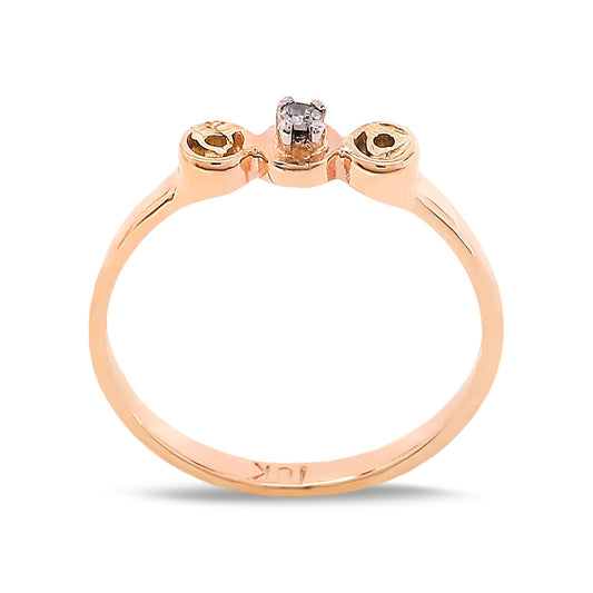 Yellow Gold Bezel-Set Diamond Ring, 10k, TDW: 0.02ct, Size: 5 1/2