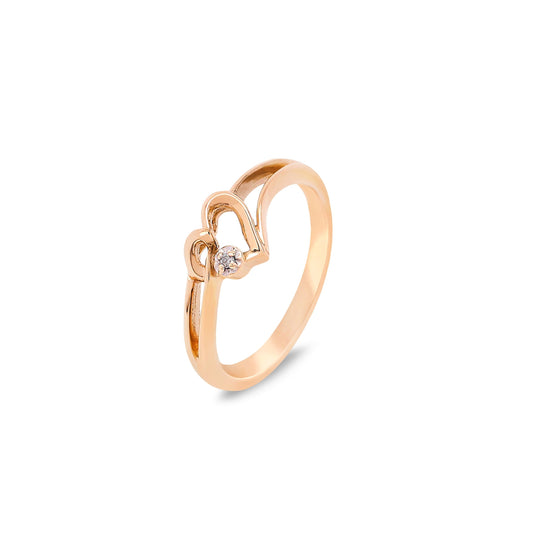 10K Yellow Gold Heart Diamond Ring, TDW:0.01ct