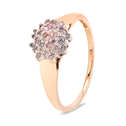 Yellow Gold floral Diamond Ring, 10k, TDW: 0.25ct