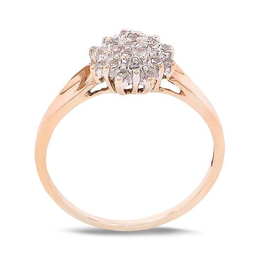 Yellow Gold floral Diamond Ring, 10k, TDW: 0.25ct