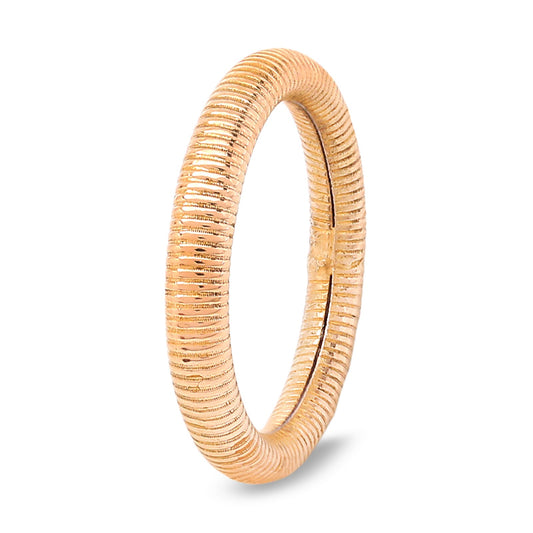 Yellow Gold Ribbed Stacking Ring, 18k, size 4