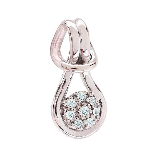 White Gold Stylized Teardrop Diamond Pendant ,14k,TDW: 0.056ct