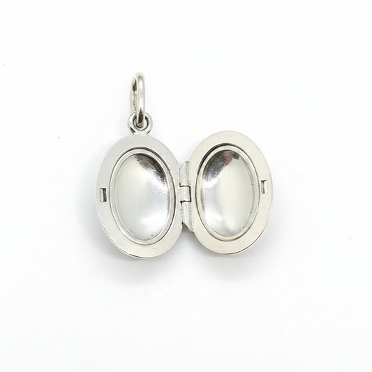 925 Sterling Silver Vintage Oval Locket Pendant