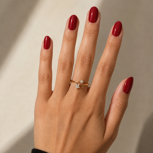 10K Yellow Gold Diamond Star Bypass Ring