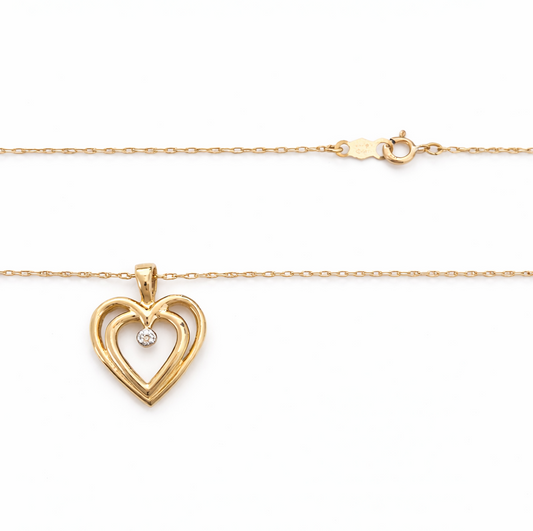 10k Yellow Gold Heart Necklace