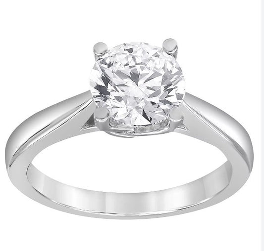 GIS Certified Diamond in White Gold Solitaire Engagement Ring. 14k, 3.4gr, 2.01ct, I1, With Laser Print, Certificate Included.