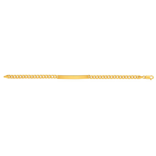 Yellow Gold Kids ID Bracelet with Curb Chain, 18k, 3.1gr. 6inch