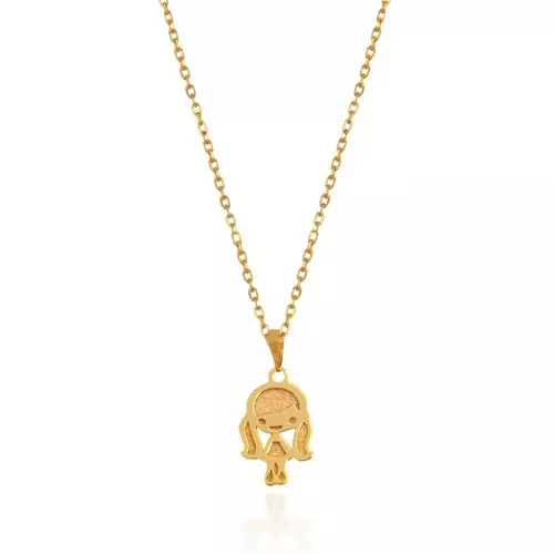 Yellow Gold Girl Pendent, 18k ,0.76gr, Chain in not Included.