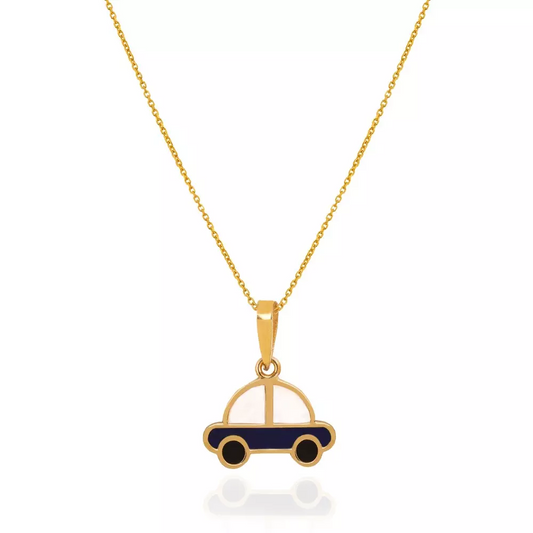 Yellow Gold Car Pendent with Enamel 18k 1.1gr