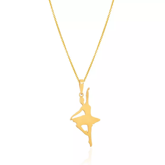 Yellow Gold Ballerina Pendent, 18k, 0.75gr