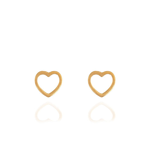 Yellow gold heart Earring, 18k
