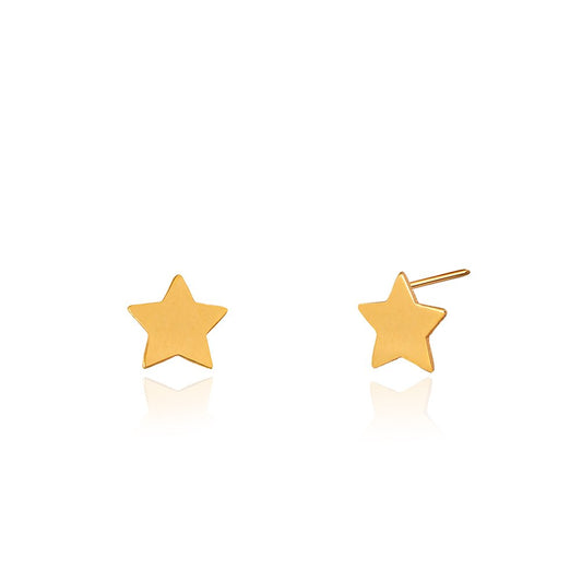 Yellow Gold Star shape stud earring, 18k, 0.91gr