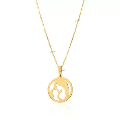 Yellow Gold Pendent Mom and Baby, 18k, 0.83gr