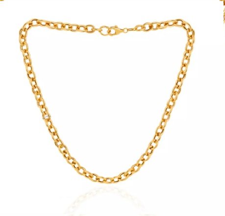 Yellow Gold Oval Links Chain. 18k 18.5gr 22"