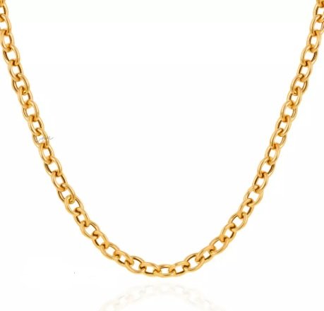 Yellow Gold Oval Links Chain. 18k 18.5gr 22"