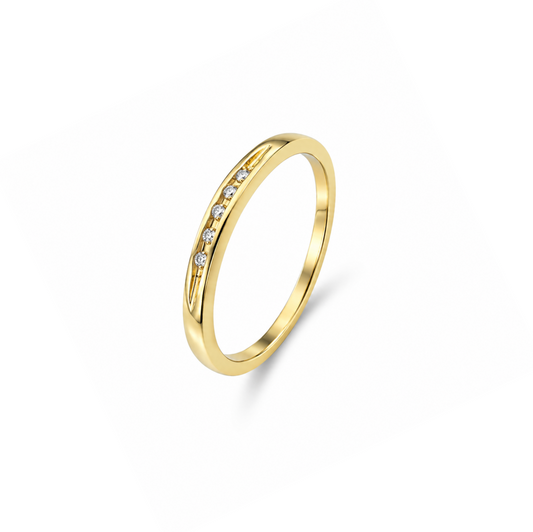 10K Yellow Gold Diamond Band, TDW: 0.05ct