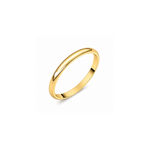 10K Yellow Gold Half Dome Ring, Width: 2.85mm