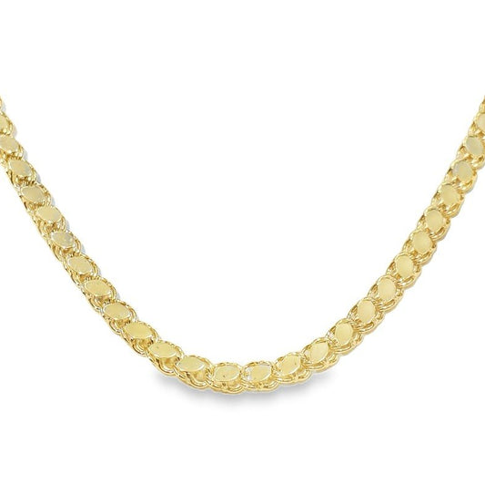 Yellow Gold Mirror Disk Chain Necklace. 18k, 7.4gr, 20"