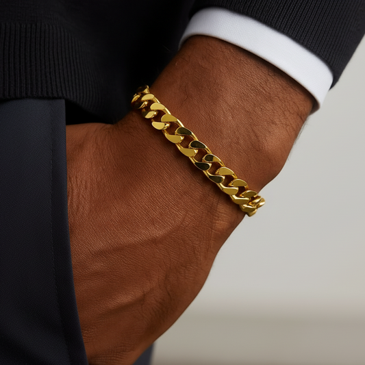 18K Yellow Gold Classic Royal Monaco Miami Cuban Link Curb Chain Bracelet. 7 1/2" 11.8gr 8.7mm