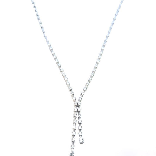 White Gold Y Style Necklace Setting with Cubic Zirconia, 14k, 16.28gr