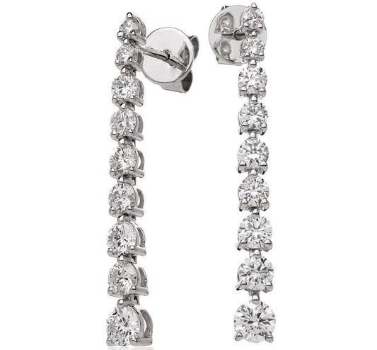 White Gold Drop Diamond Earrings. 10k, 3.37gr,  TDW:0.70ct, G, SI