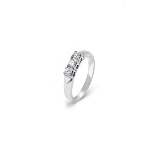 WHITE GOLD TRIPLE ROUND DIAMOND. TDW: 0.15 ct  SI F 14k 2.47gr