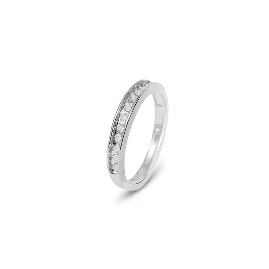 White Gold Diamond Band with 12 Round Diamonds. TDW: 0.36ct SI1-3 GH 10k 1.94gr