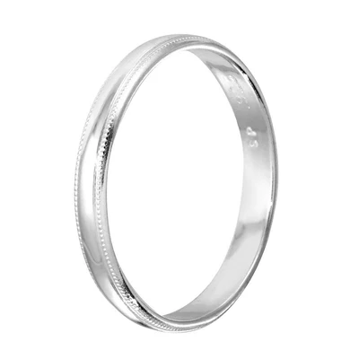 High Polished 925 Sterling Silver Bordered Band Ring, size 5