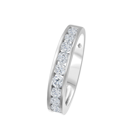 14k White Gold Band setting with 10 Diamonds TDW: 0.25ct G I