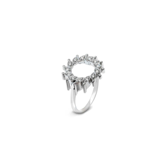 White Gold Diamond Ring Circle with 13 Diamonds all around 14kTDW:0.14ct 3.3gr