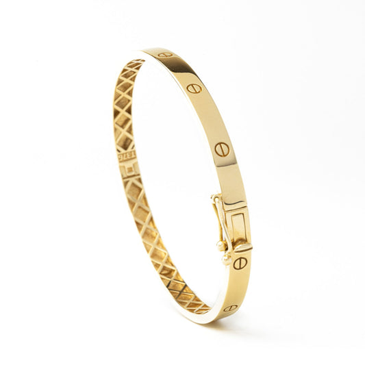 Yellow Gold Love Style Bangle Bracelet, 18k, 8.4gr