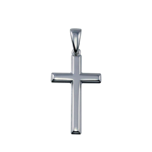 Silver 925 Rhodium Plated Soldered Bail Cross Pendant