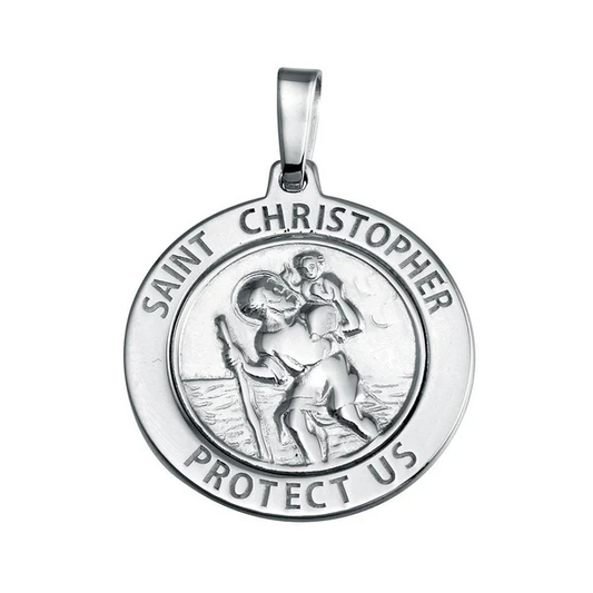 925 Sterling Silver St. Christopher Medallion Charm