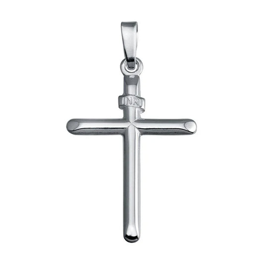 925 Sterling Silver Silver Finish High Polished Cross Pendant