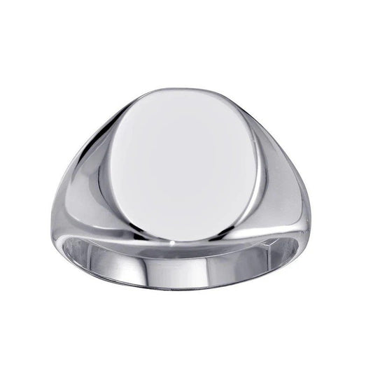Sterling Silver High Polished Sterling Silver Oval Engravable Ring