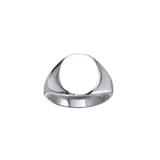 925 Sterling Silver High Polished Sterling Silver Oval Engravable Ring