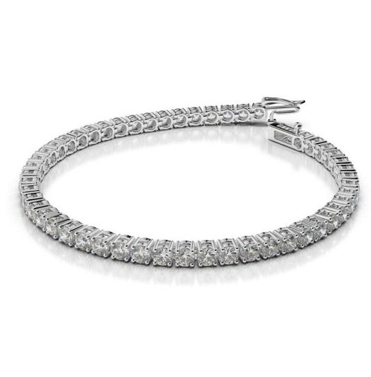 White Gold Classic 4 Prong Diamond Tennis Bracelet. 45 Natural Round Diamonds,0 .08 ct each,18k  TDW: 3.6ct VS2-SI1 FG  21.2gr