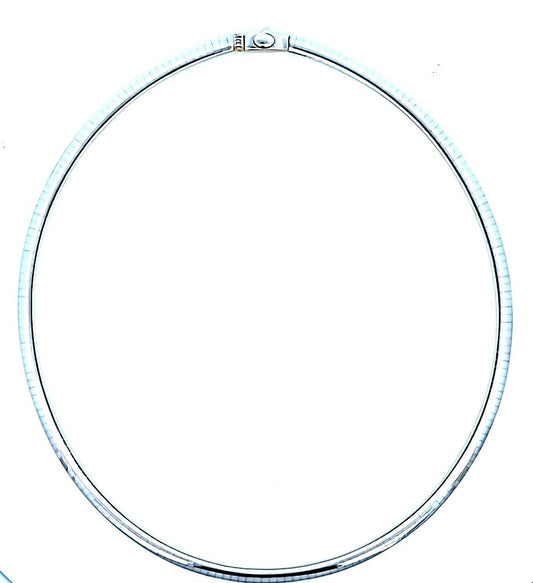 Two-tone Yellow and White Gold Omega Necklace. 14k, 18.2gr
