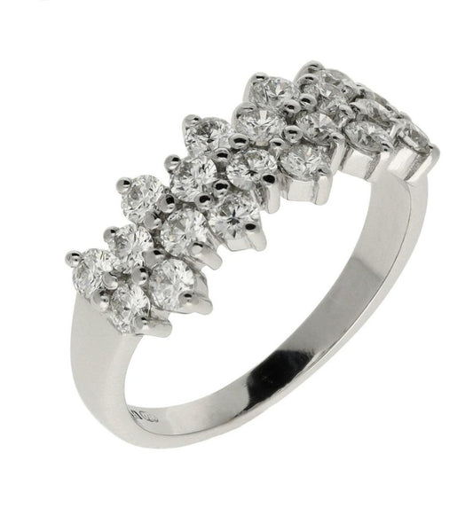 White Gold Cocktail Diamond Ring with 20 Round Diamonds. 14k, TDW: 0.4ct SI GH