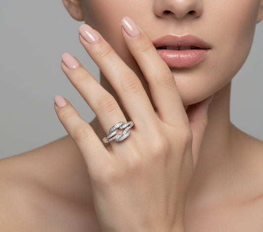 Italian White Gold Damiani Diamond Ring. 18k, TDW: .6ct VS EF - Resale