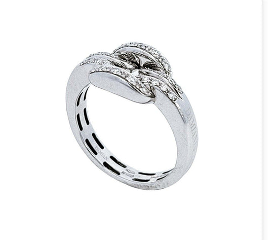 Italian White Gold Damiani Diamond Ring. 18k,  TDW: .6ct VS EF