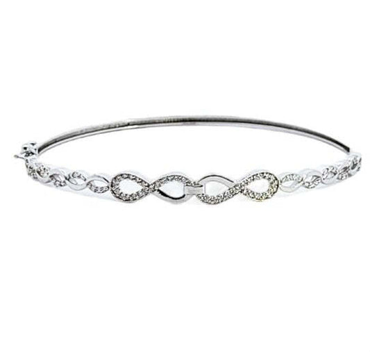 White Gold Multiple infinity Design Diamond Bangle Bracelet TDW: 0.74ct VS GH 18k 7.48gr